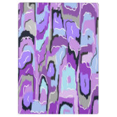 紫の抽象芸術（青と黒） クリップボード (裏面)