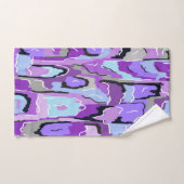 紫の抽象芸術(青と黒) バスタオルセット (ハンドタオル)