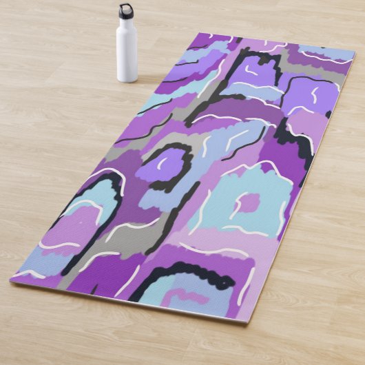 紫の抽象芸術（青と黒） ヨガマット (インサイチュ)