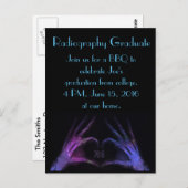 紫の指でハートX線X線X線撮影（法） Gradを作る ポストカード (正面/裏面)