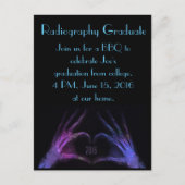 紫の指でハートX線X線X線撮影（法） Gradを作る ポストカード (正面)