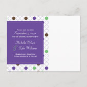 紫の数々の丸が日付カードを保存 案内ポストカード (裏面)
