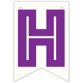 紫の文字と星の上の白のbkgd☆ハッピーバースデー☆ バンティングフラッグ (第2の旗)