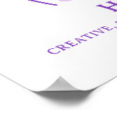 紫の文字のポスターを意味するペパーソナライズされたージュ ポスター (角)