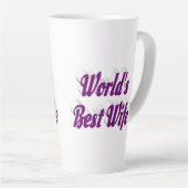 紫の文字 カフェラテマグ (右アングル)