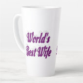 紫の文字 カフェラテマグ (左アングル)