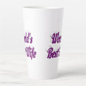 紫の文字 カフェラテマグ (正面)