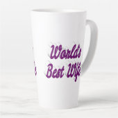 紫の文字 カフェラテマグ (右アングル)