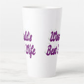 紫の文字 カフェラテマグ (正面)