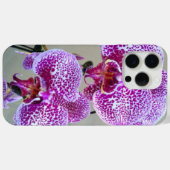 紫の斑入り蘭のクローズアップ写真 Case-Mate iPhoneケース (裏面 (横))