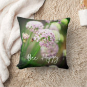 紫の斜めのネギの花で幸せ クッション (ブランケット)