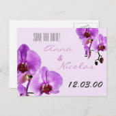 紫の新鮮な切り花 案内ポストカード (正面/裏面)