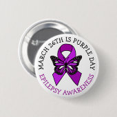 紫の日 |3月26日 |てんかん認識度 缶バッジ (正面&裏面)