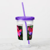 紫の明るい赤紫色とピンクセパールフローラ アクリルタンブラー (左)