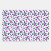 紫の明るい赤紫色の花を調整 ラッピングペーパーシート (正面)
