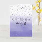 紫の星グラデーション(Purple Stars) カード (黄色い花)