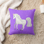 紫の星空と美しい一角獣 クッション (ブランケット)