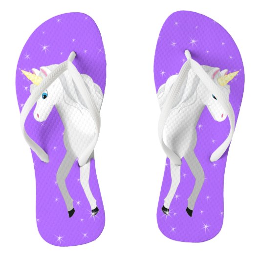 紫の星空と美しい一角獣 ビーチサンダル (ソール)