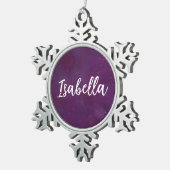 紫の星空 スノーフレークピューターオーナメント (右)