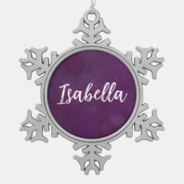 紫の星空 スノーフレークピューターオーナメント