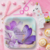 紫の春かわいらしクロカスイベントの写真 ペーパープレート (パーティー)