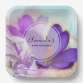 紫の春かわいらしクロカスイベントの写真 ペーパープレート (正面)