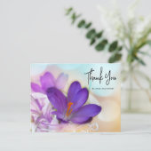 紫の春かわいらしクロッカスの写真 ポストカード (スタンド正面)