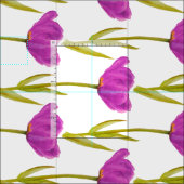 紫の春チューリップ植物水彩織物 ファブリック (タイル)