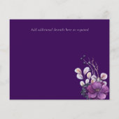 紫の暗いフローラ結婚予算の救日付 (裏面)