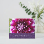 紫の暗い赤紫色ダリア日付を保存 案内ポストカード (スタンド正面)