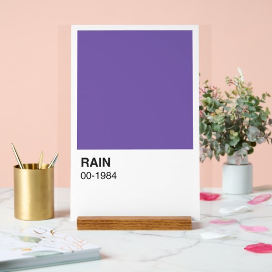 紫の曲のアルバム – 白の背景 アクリルサイン (ウェディング)