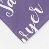 紫の書道のパーソナライズされた繰り返し名 フリースブランケット (角)