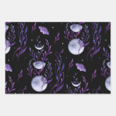 紫の月と蛾の包装紙シート ラッピングペーパーシート (正面2)