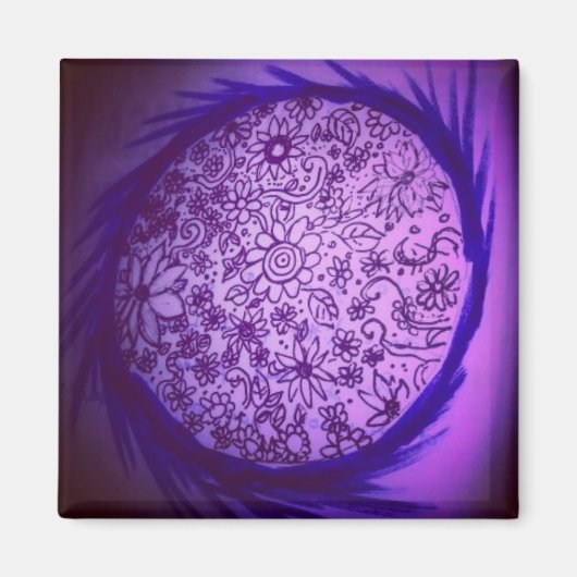 紫の月の夢 マグネット (正面)