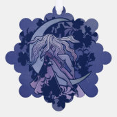 紫の月の女神ウィッカ信者トリプルムーンシンボルアート オーナメントカード (裏面)