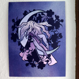 紫の月の女神ウィッカ信者トリプルムーンシンボルアート ポスター