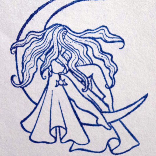 紫の月の女神ウィッカ信者トリプルムーンシンボルアート ラバースタンプ