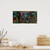 紫の服を着た婦人 ポスター (キッチン)