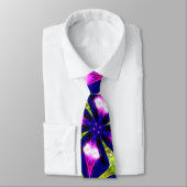 紫の朝顔の模様 ネクタイ (タイ)