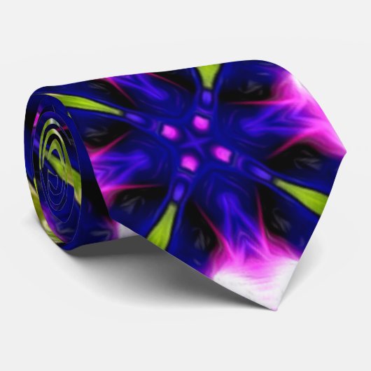 紫の朝顔の模様 ネクタイ (ロール)