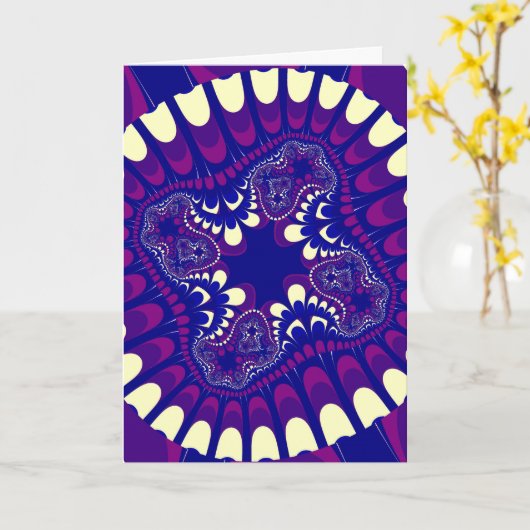 紫の朝顔花 カード (黄色い花)