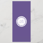 紫の木々のウェディングレセプションウルトラバイオレット メニュー (裏面)