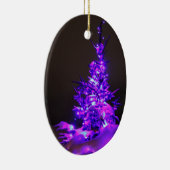 紫の木のクリスマスの飾り セラミックオーナメント (右)