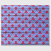 紫の木のハートパターン ラッピングペーパー (フラット)