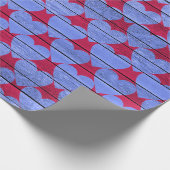 紫の木のハートパターン ラッピングペーパー (角)