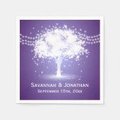 紫の木の文字列ラパーソナライズされたイ結婚ズ スタンダードカクテルナプキン (正面)