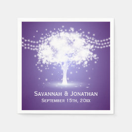 紫の木の文字列ラパーソナライズされたイ結婚ズ スタンダードカクテルナプキン