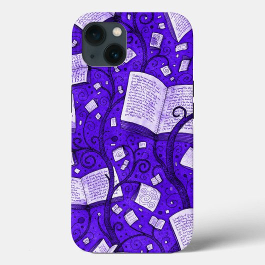 紫の本の背景 Case-Mate iPhoneケース (裏面)