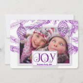紫の松のクリスマスジョイフォト シーズンカード (正面)