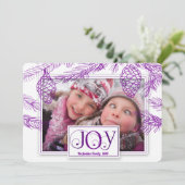 紫の松のクリスマスジョイフォト シーズンカード (スタンド正面)